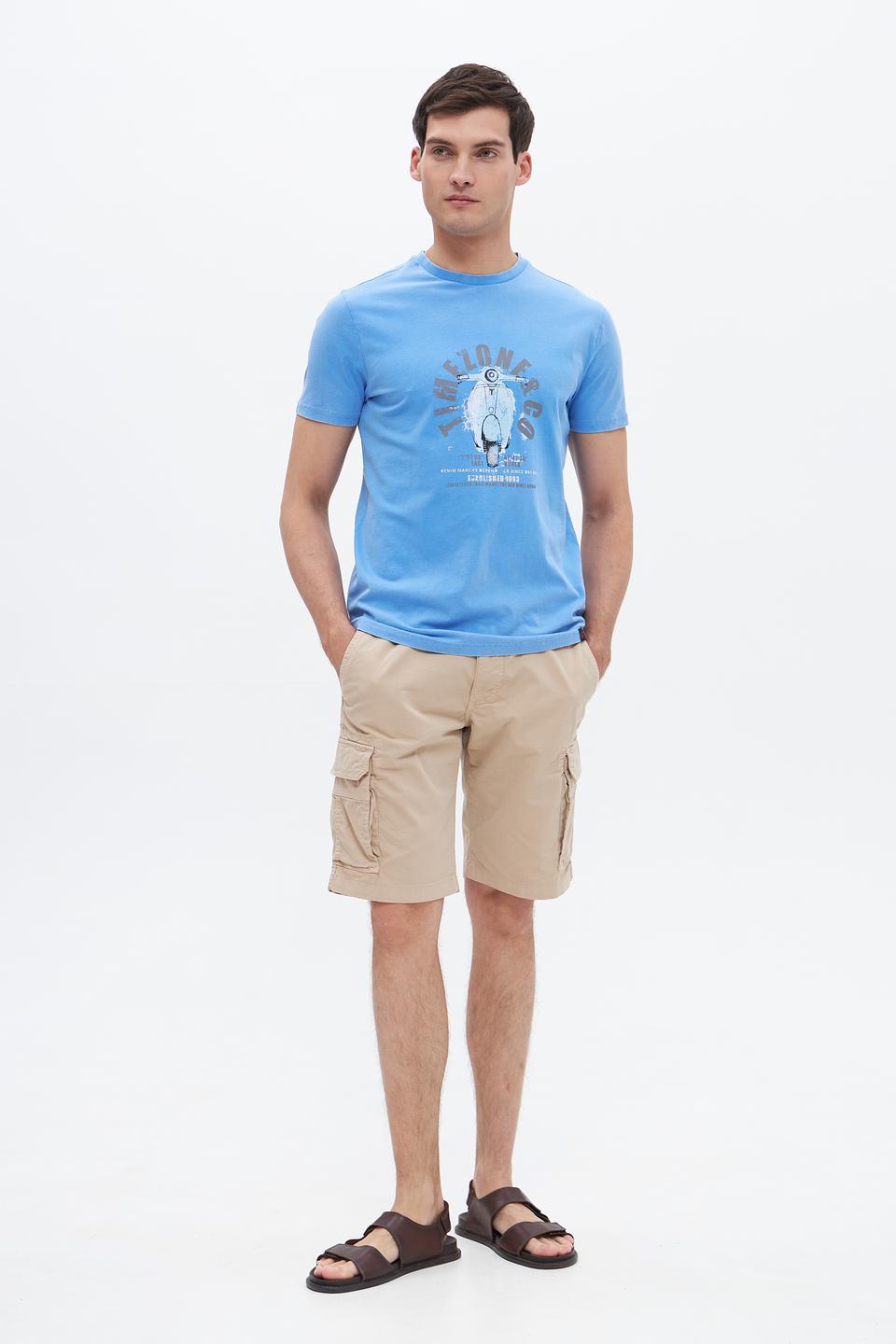 Футболка Time Zone с принтом голубая