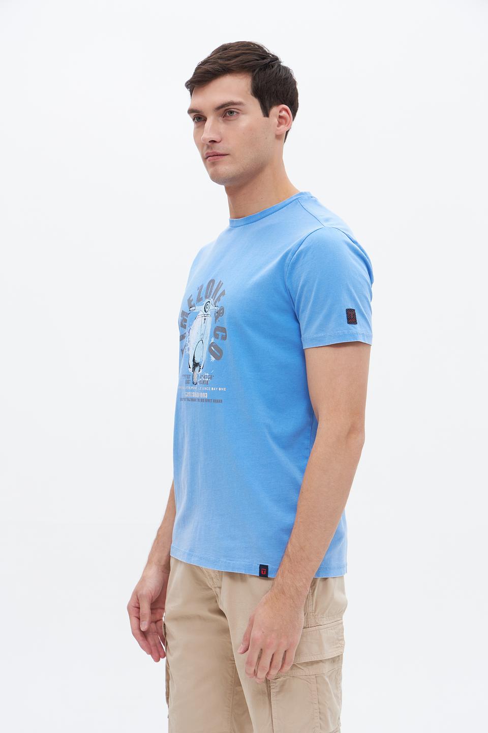 Футболка Time Zone с принтом голубая