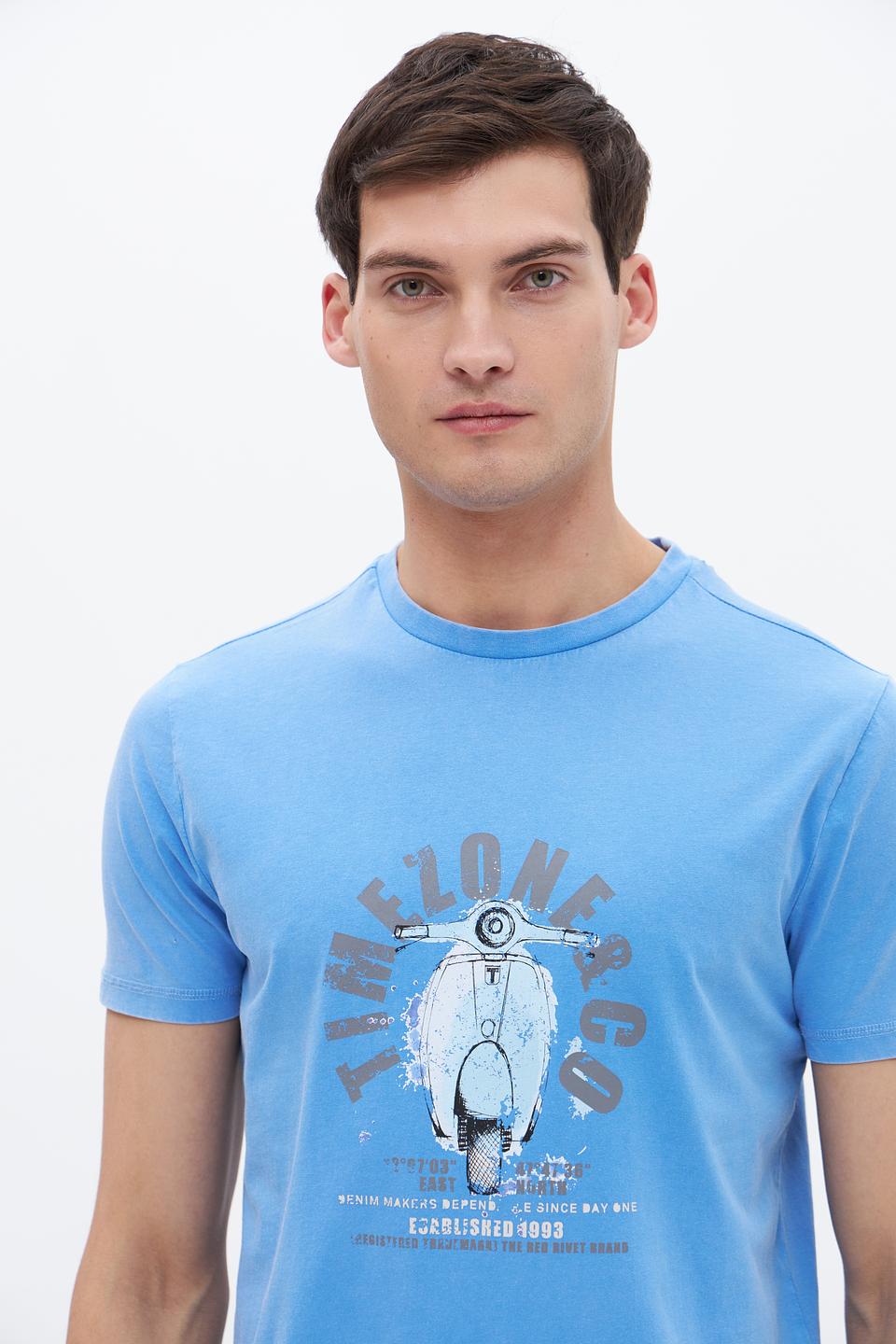 Футболка Time Zone с принтом голубая