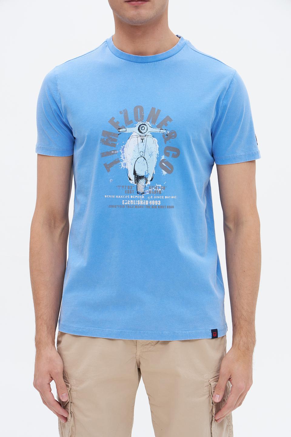 Футболка Time Zone с принтом голубая