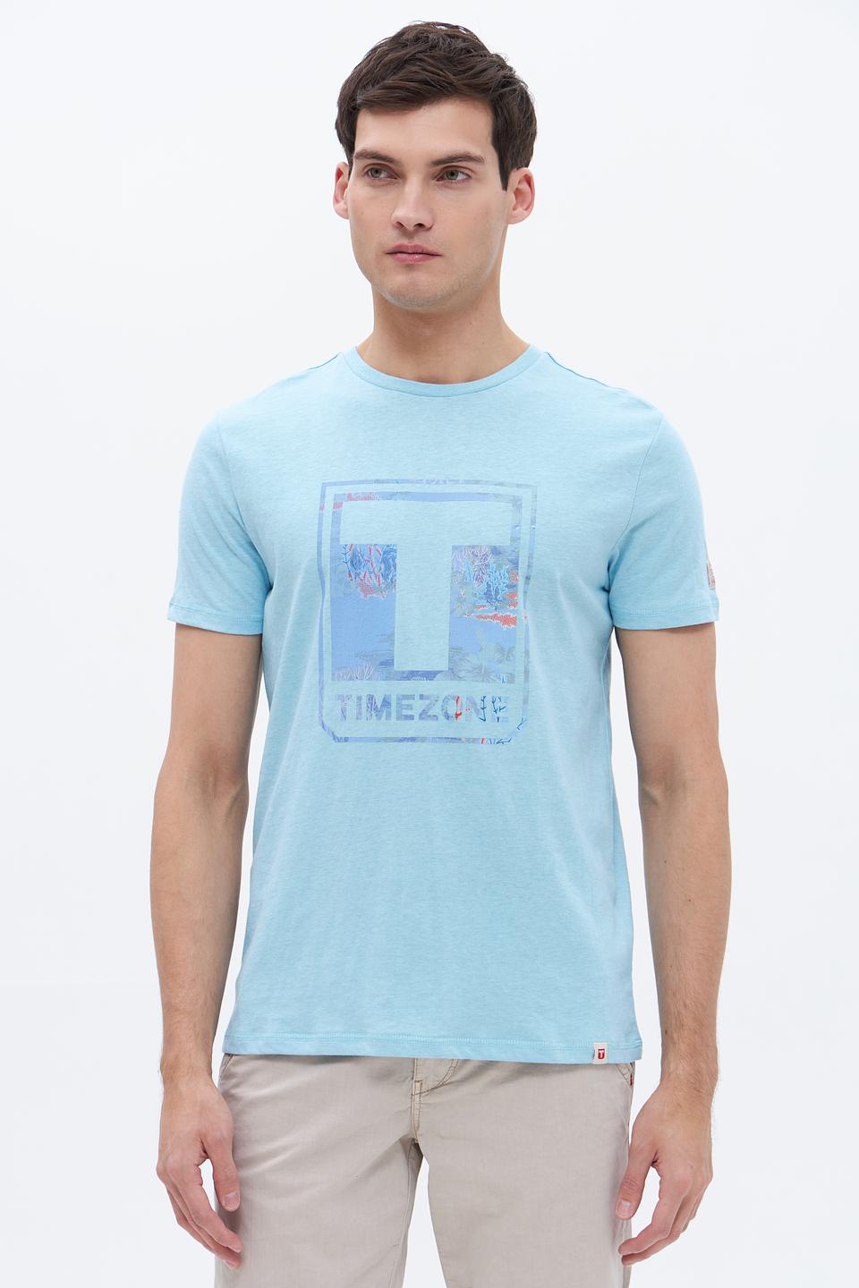 Футболка Time Zone с принтом голубая