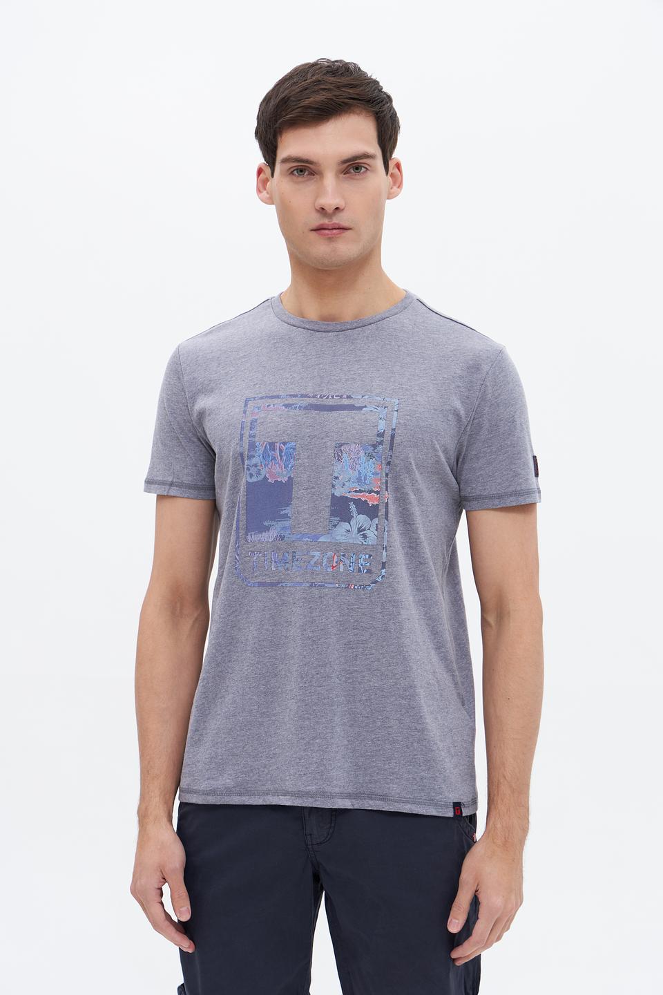 Футболка Time Zone с принтом серая