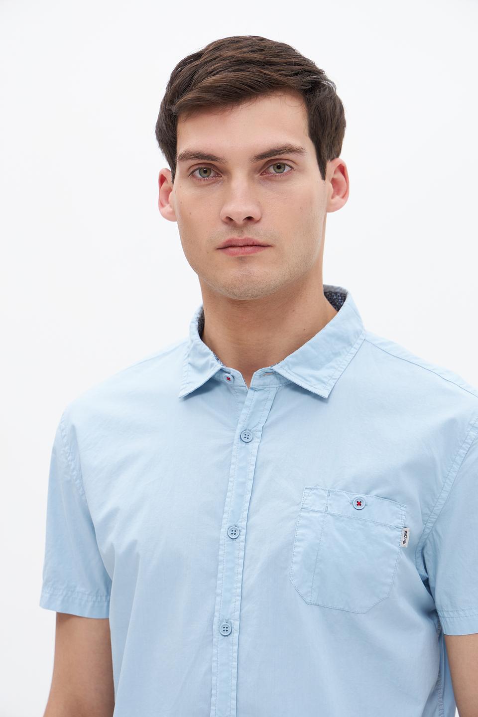 Рубашка кр Time Zone голубая