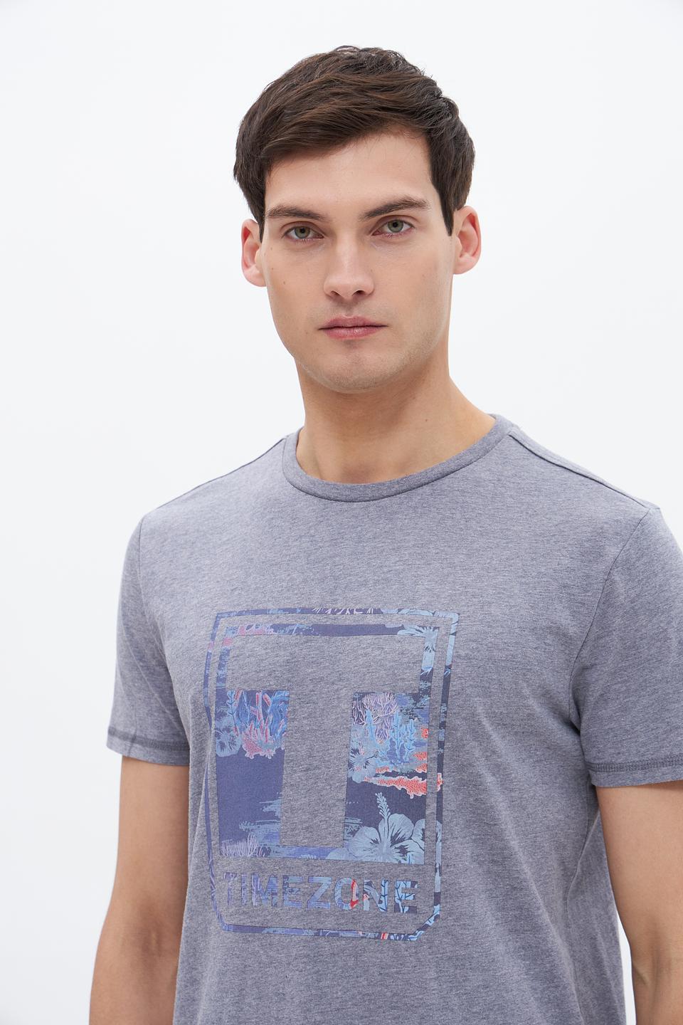 Футболка Time Zone с принтом серая