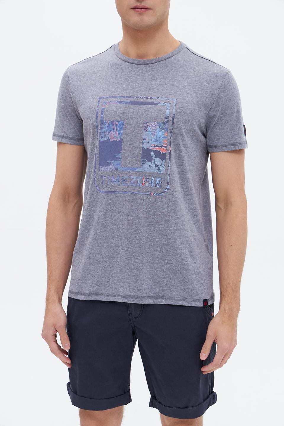 Футболка Time Zone с принтом серая