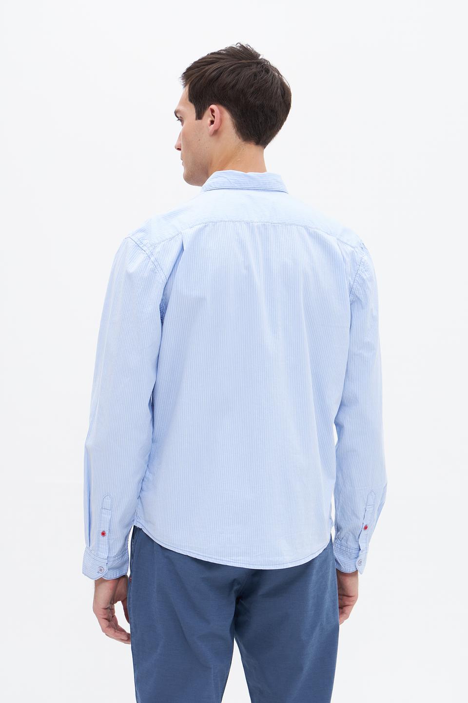 Рубашка Time Zone в полоску голубую