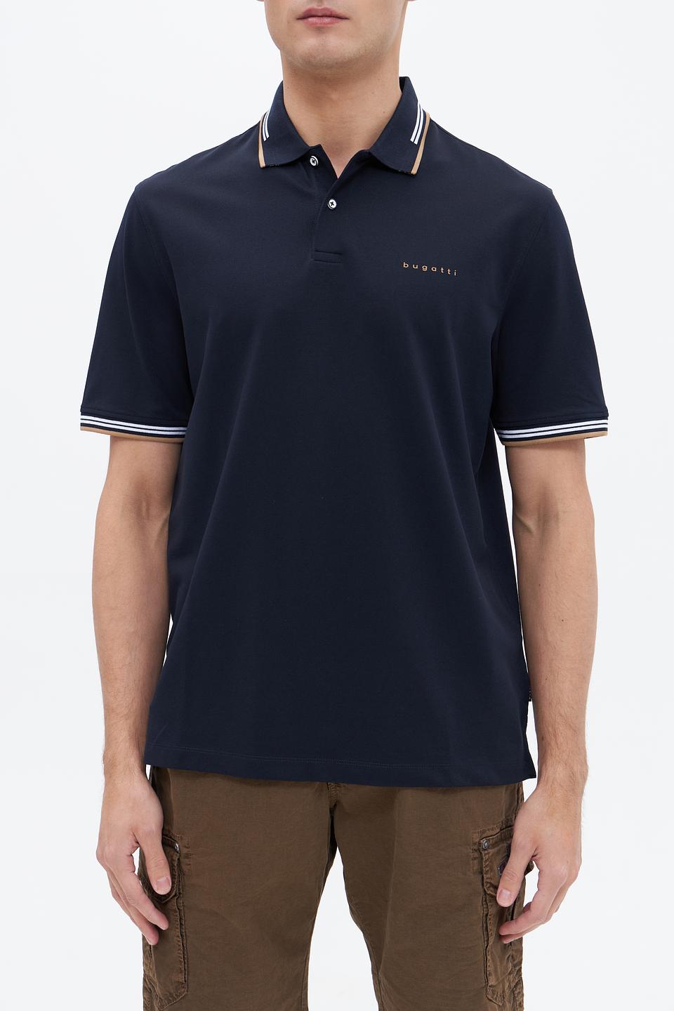 Поло Bugatti темно-синее с полоской