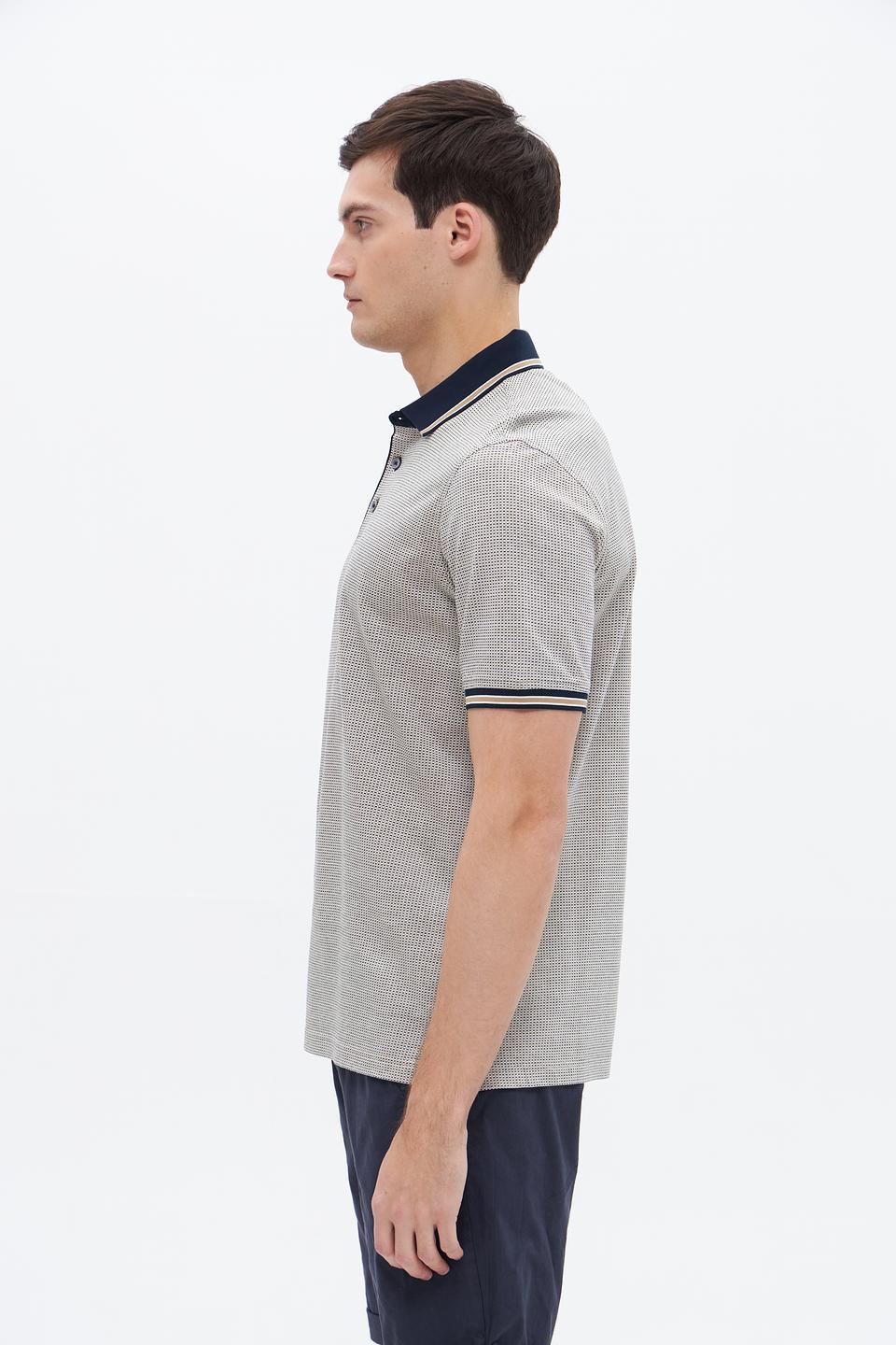 Поло Bugatti с узором светло-серый