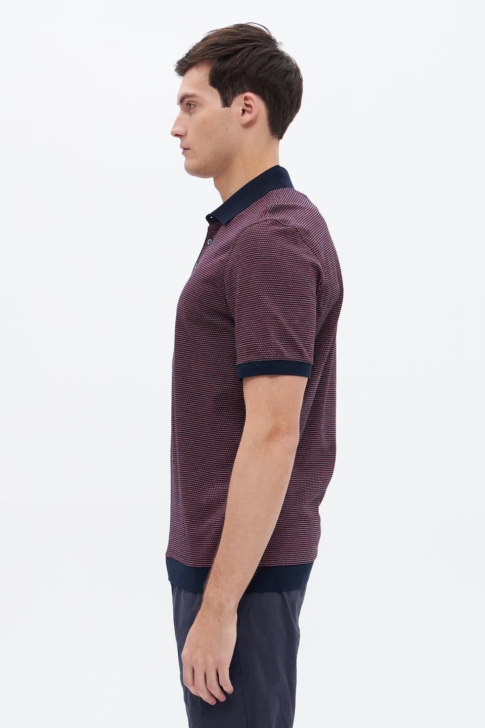Поло Bugatti в полоску бордовый