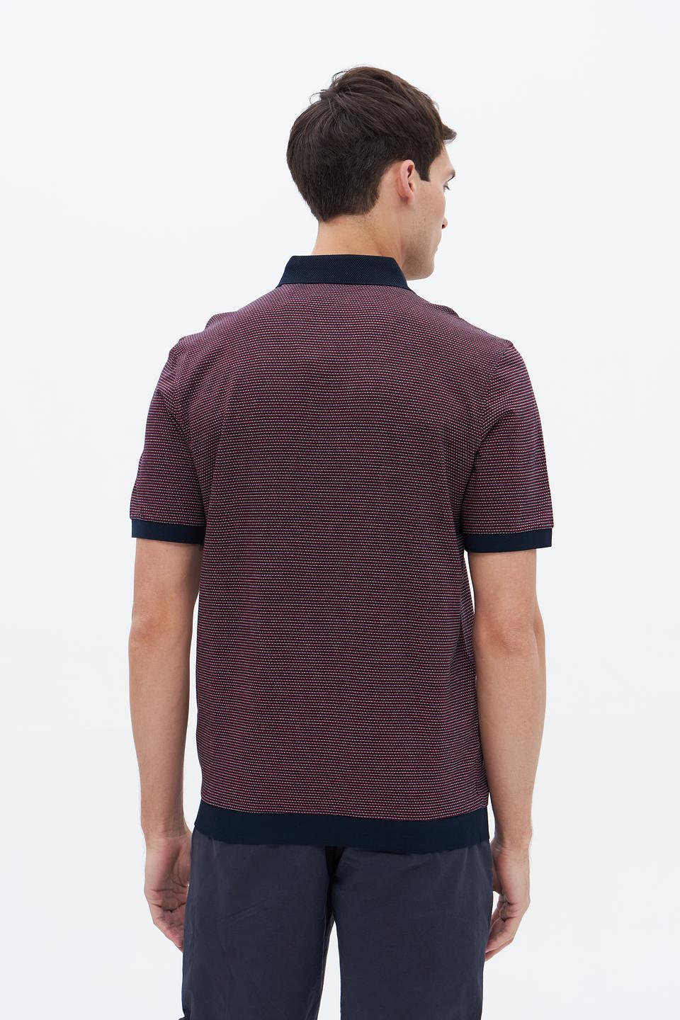 Поло Bugatti в полоску бордовый