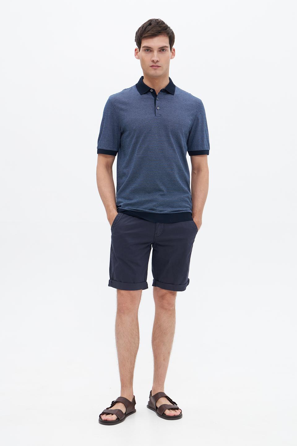 Поло Bugatti в полоску синий