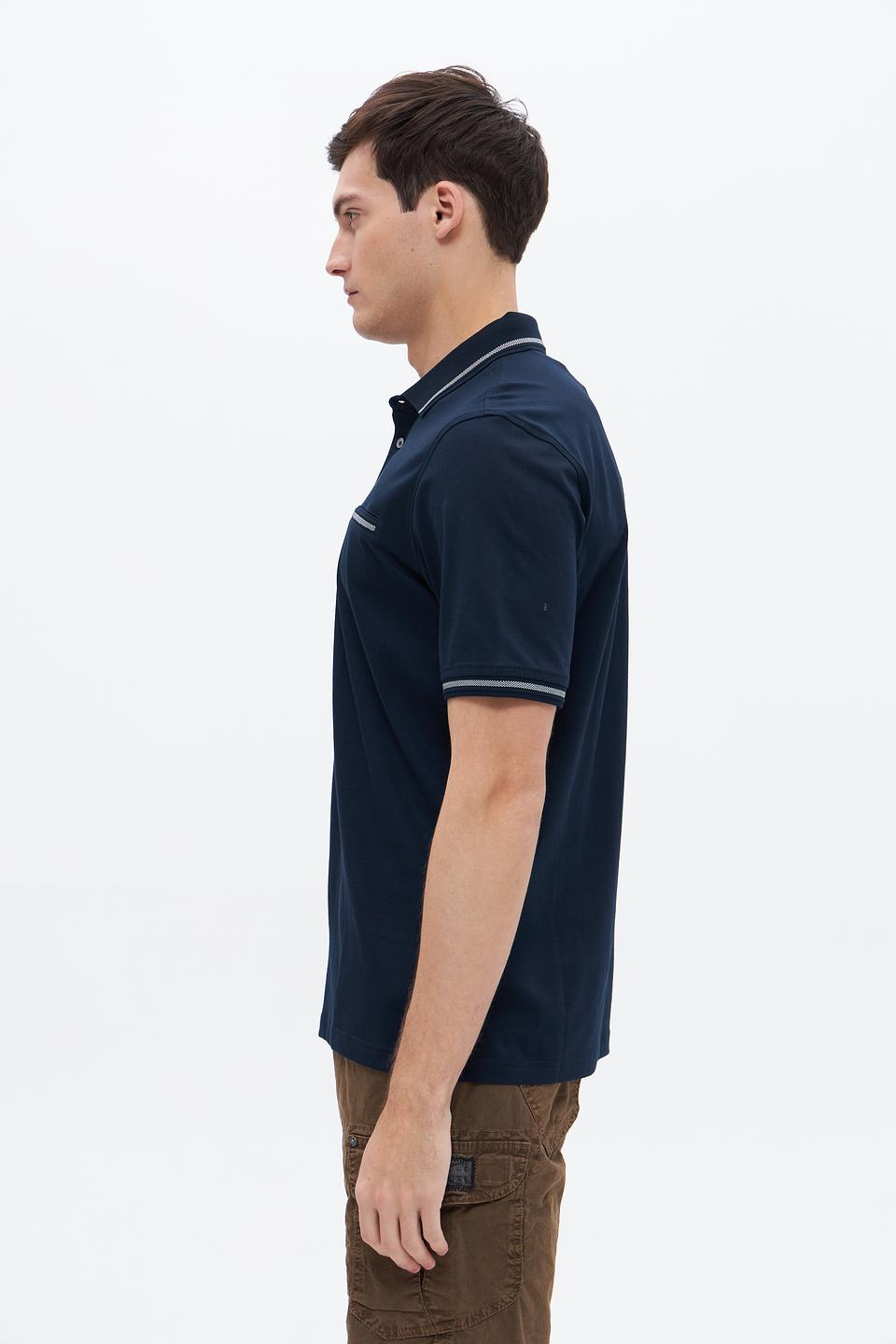 Поло Bugatti темно-синее с полоской