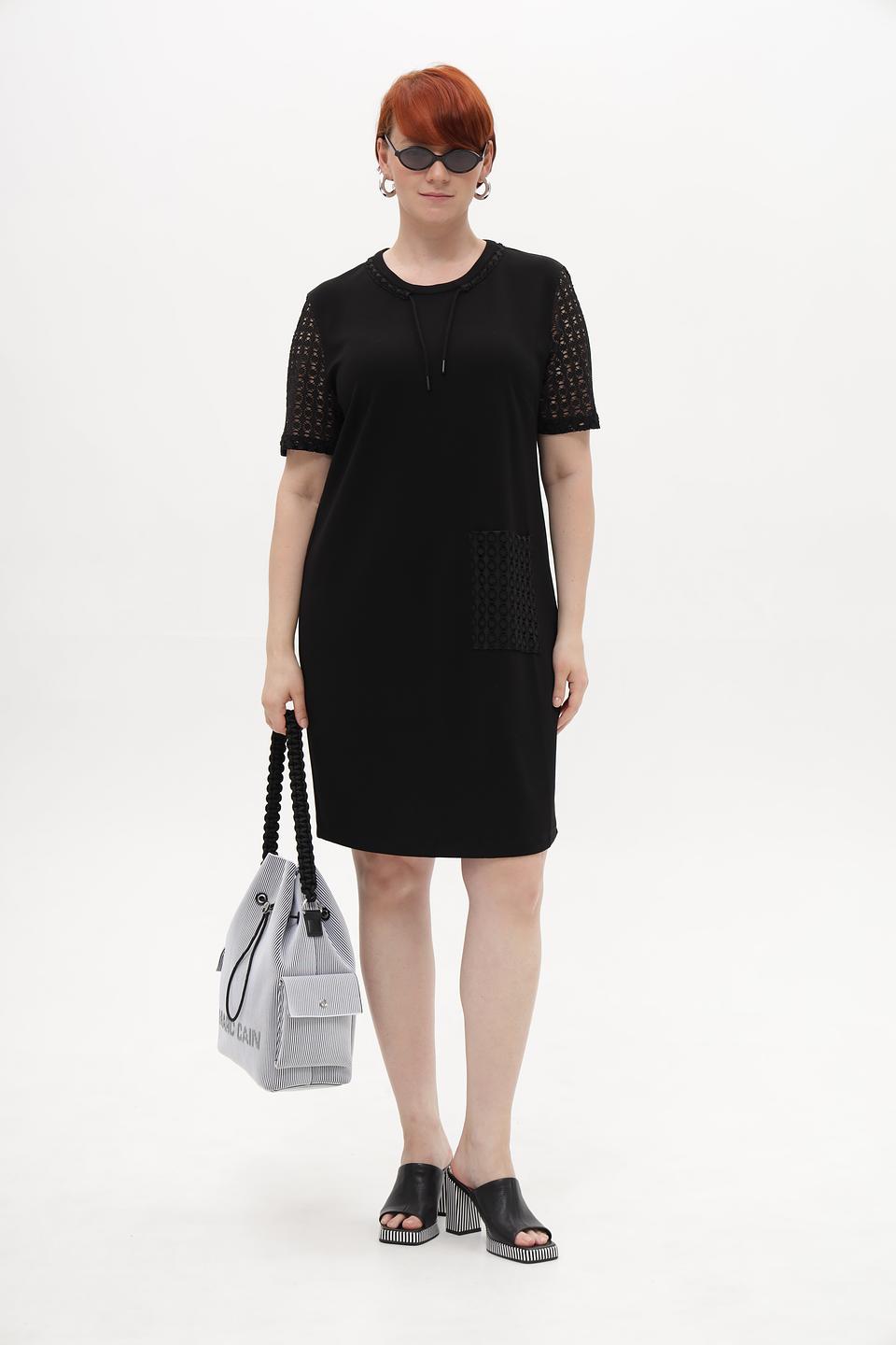 Платье Barbara Lebek черное с кружевом