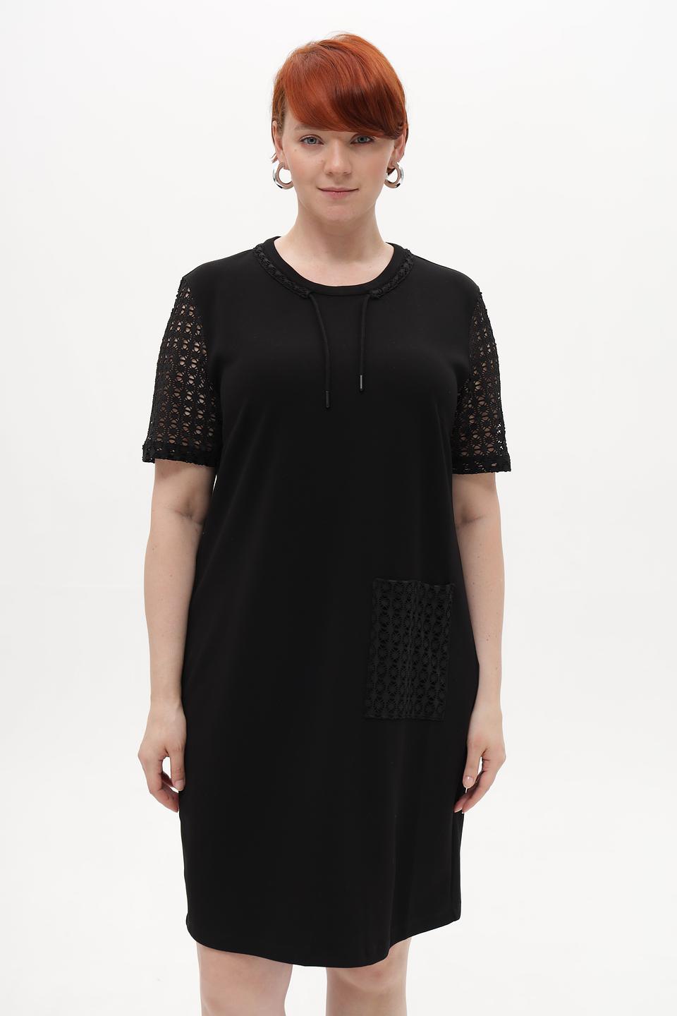 Платье Barbara Lebek черное с кружевом