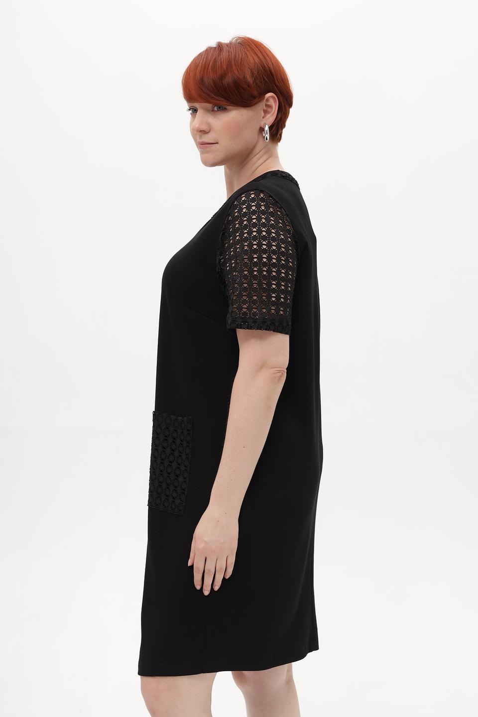 Платье Barbara Lebek черное с кружевом