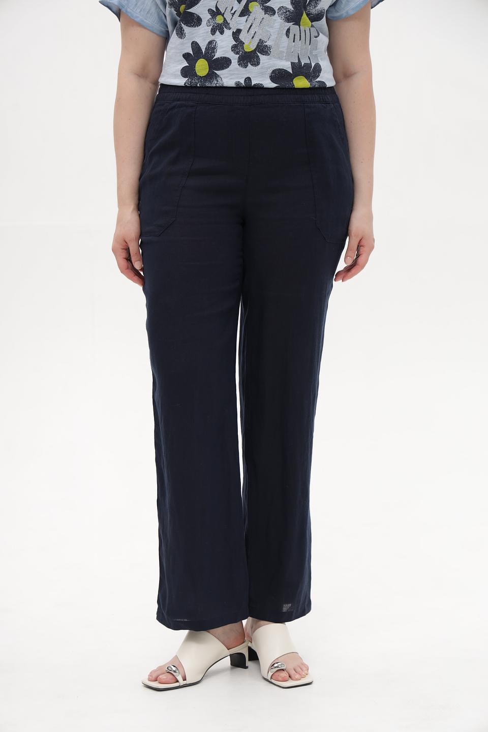 Брюки Lebek из льна тёмно-синие