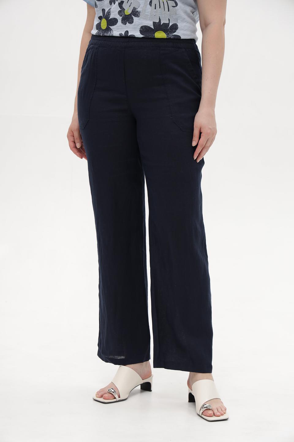 Брюки Lebek из льна тёмно-синие