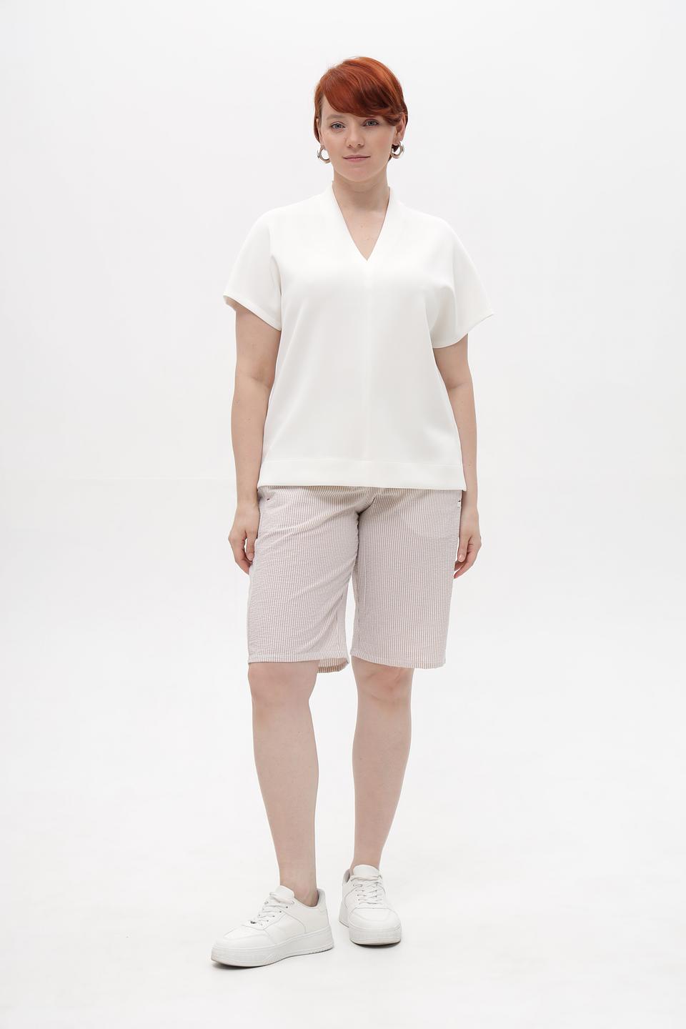 Блуза Gerry Weber белая с V-образным вырезом