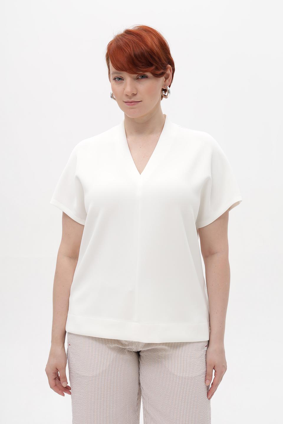 Блуза Gerry Weber белая с V-образным вырезом