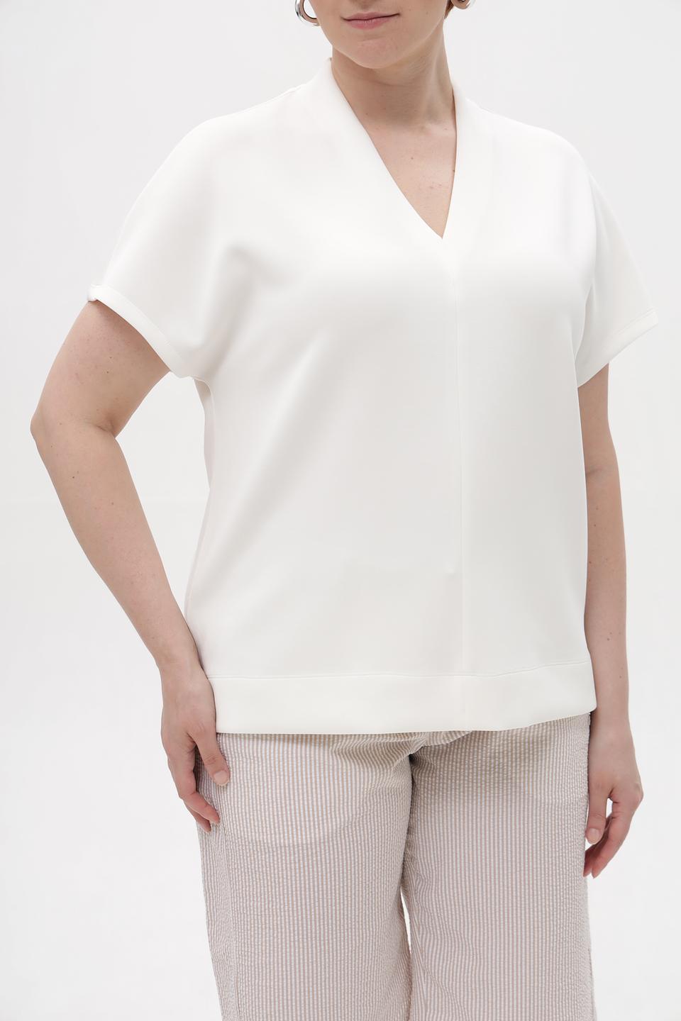 Блуза Gerry Weber белая с V-образным вырезом