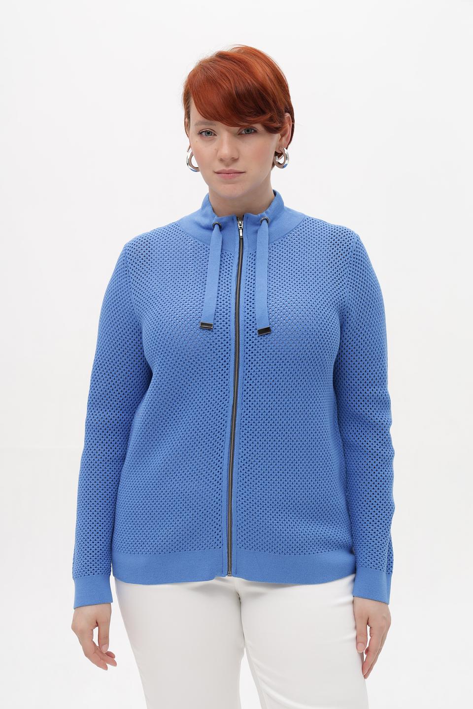 Жакет Lebek с перфорацией голубой