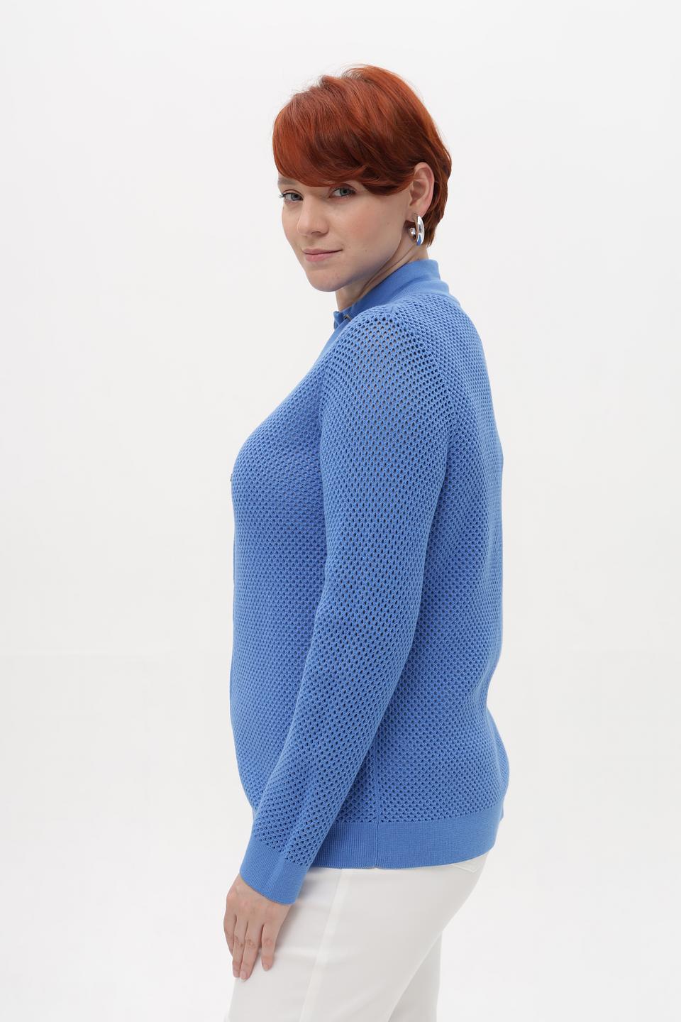 Жакет Lebek с перфорацией голубой