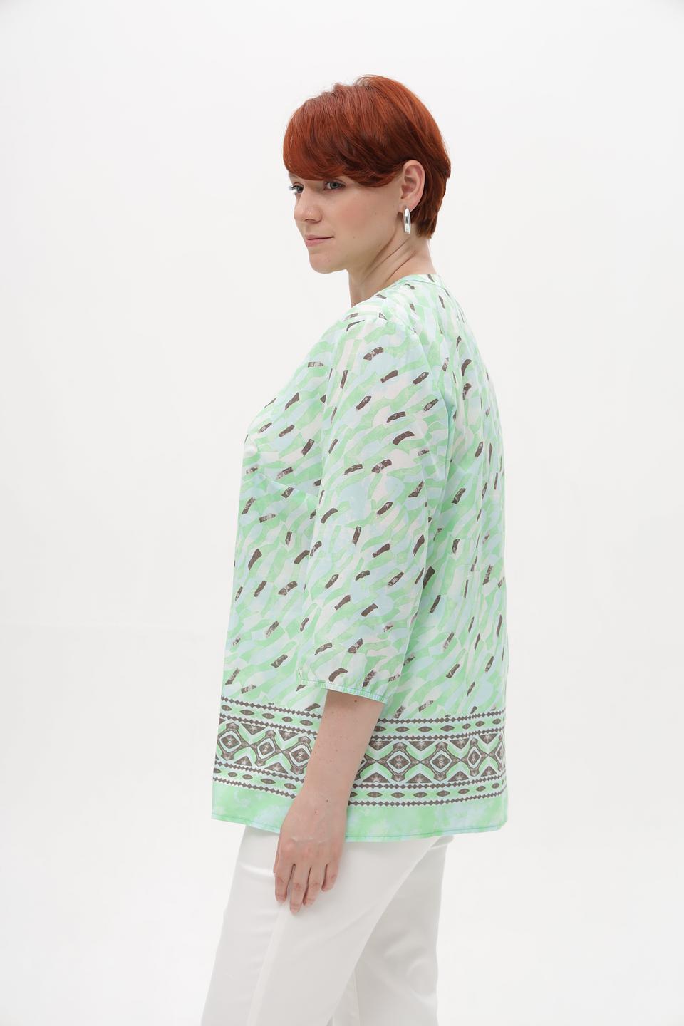 Блузка Lebek с принтом мятного цвета