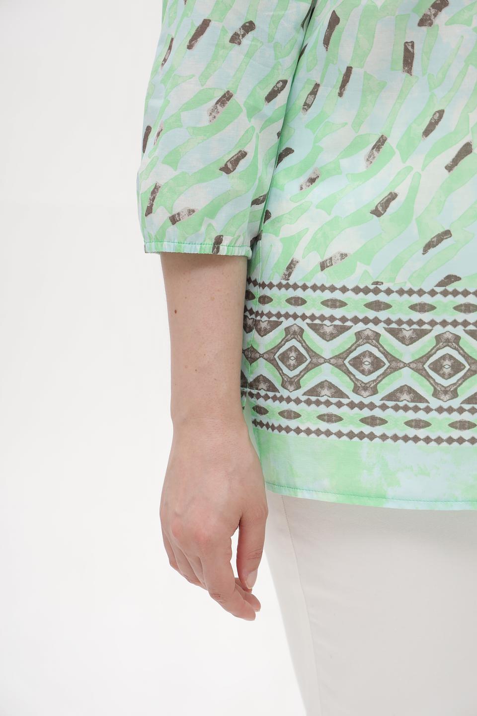 Блузка Lebek с принтом мятного цвета