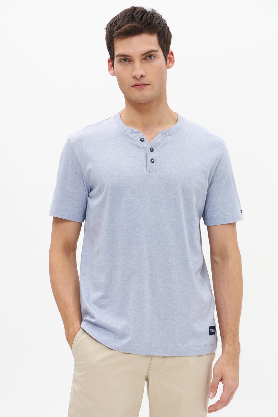 Футболка Tom Tailor с планкой светло-голубая