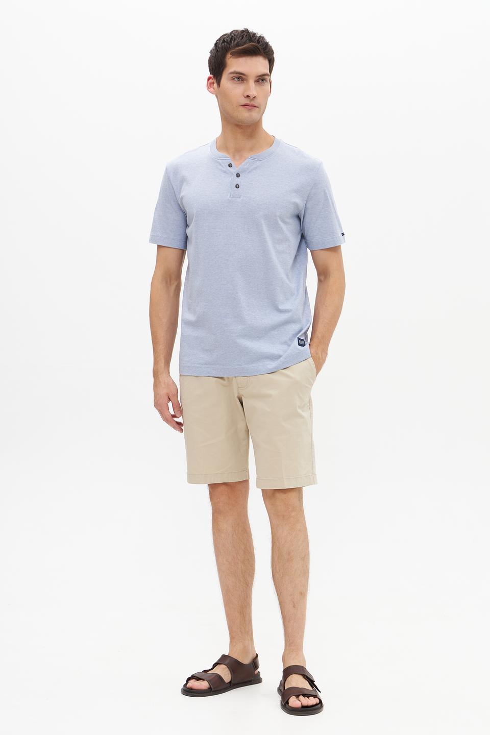 Футболка Tom Tailor с планкой светло-голубая