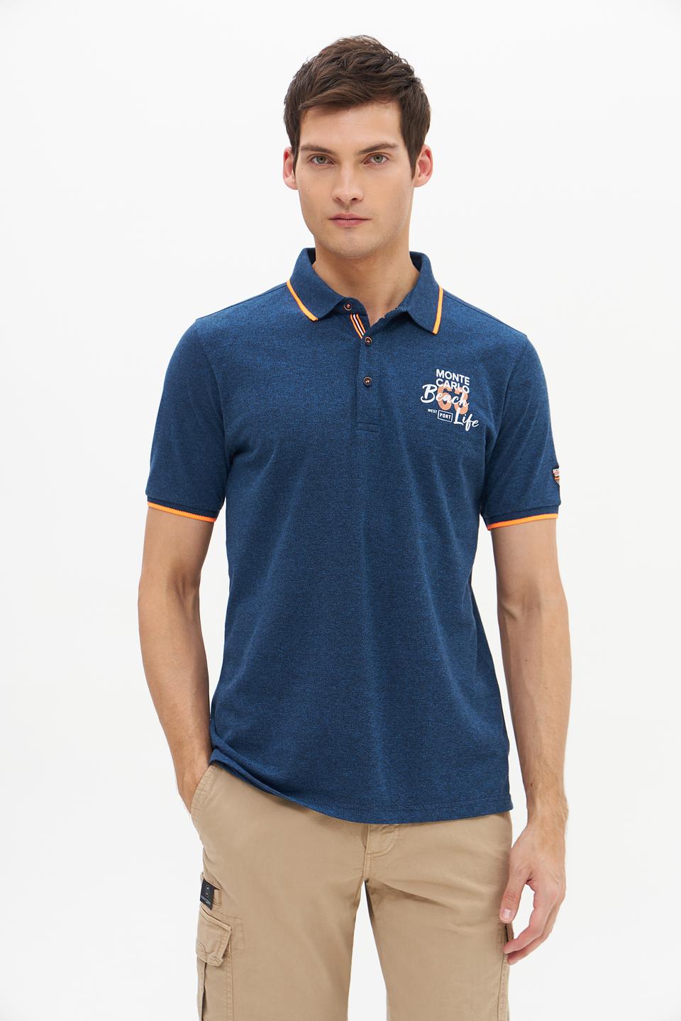 Поло Monte Carlo с логотипом синее