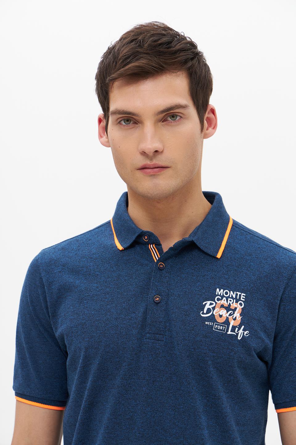 Поло Monte Carlo с логотипом синее