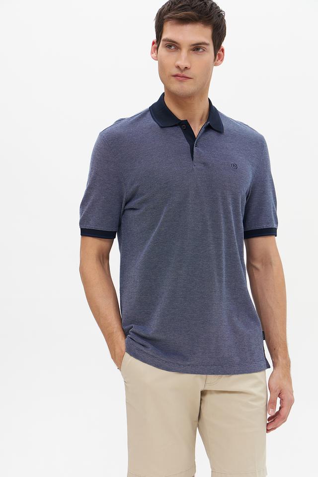 Поло Bugatti с тёмно-синей отделкой