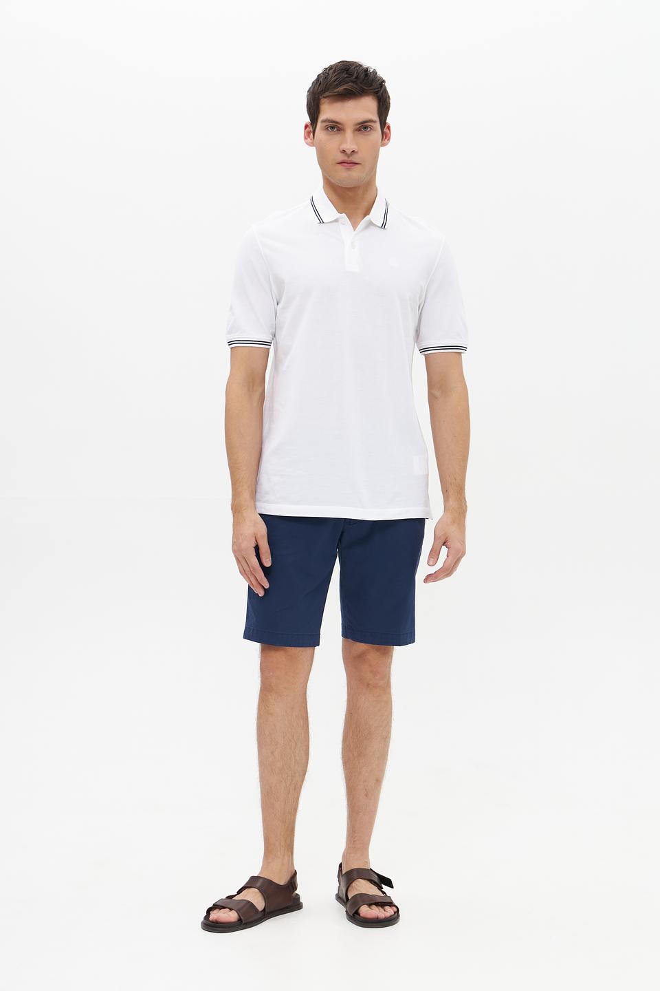 Поло Bugatti белый с полоской