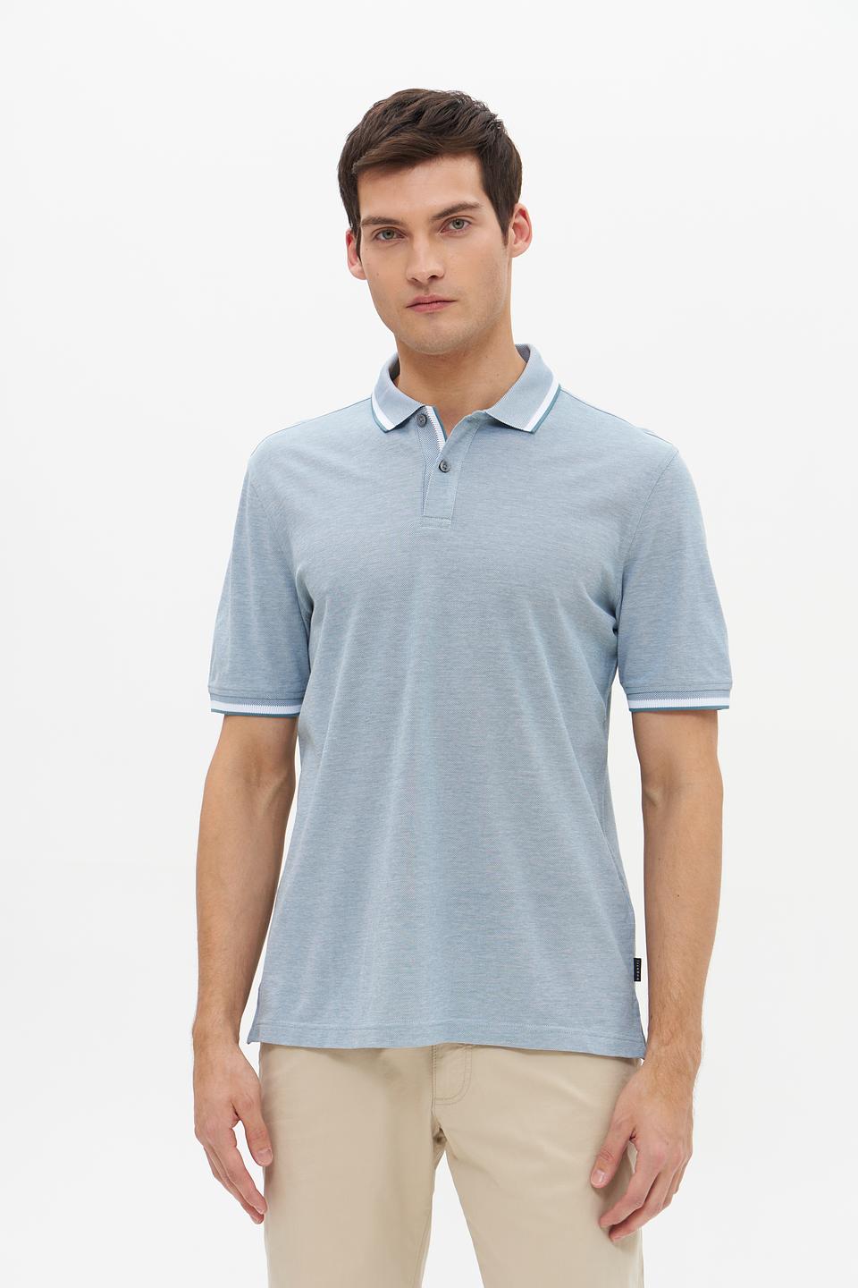 Поло Bugatti светло-голубое