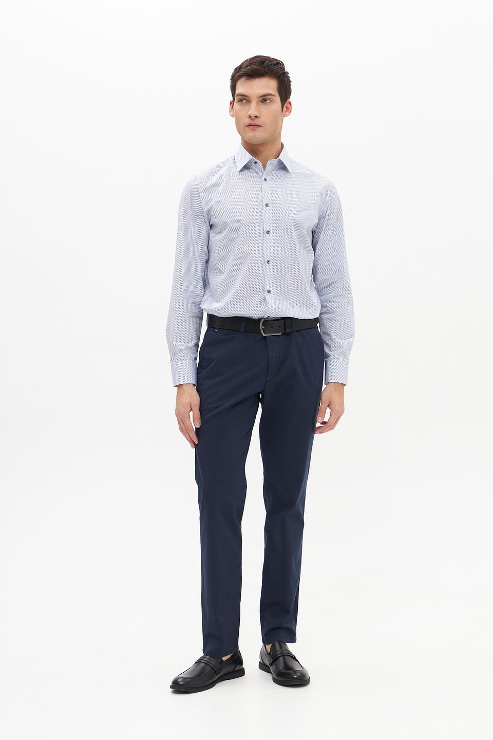 Рубашка Venti с принтом голубая