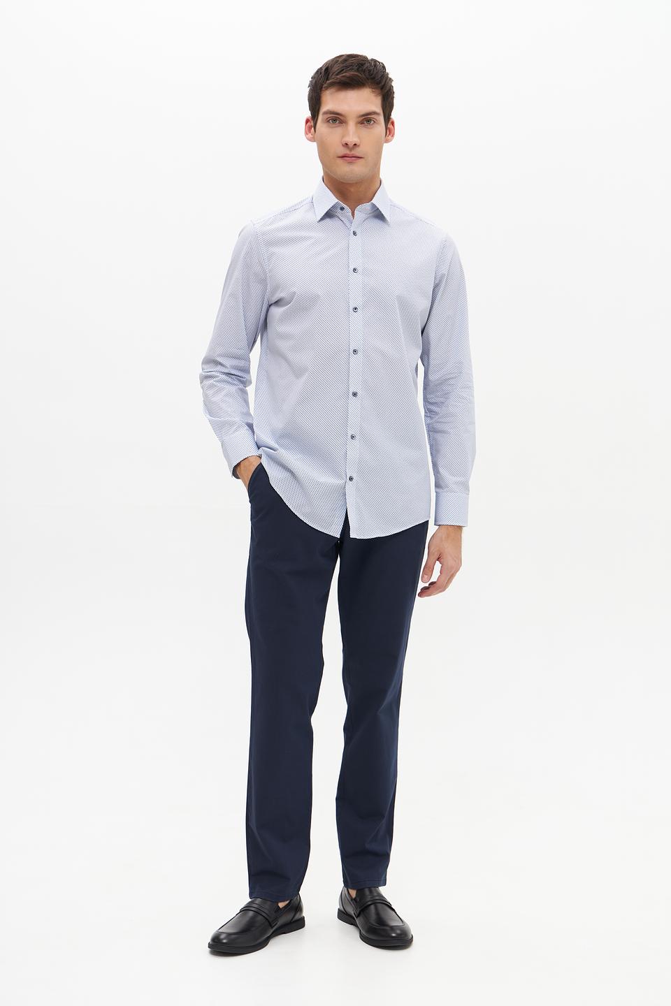 Рубашка Venti с принтом голубая