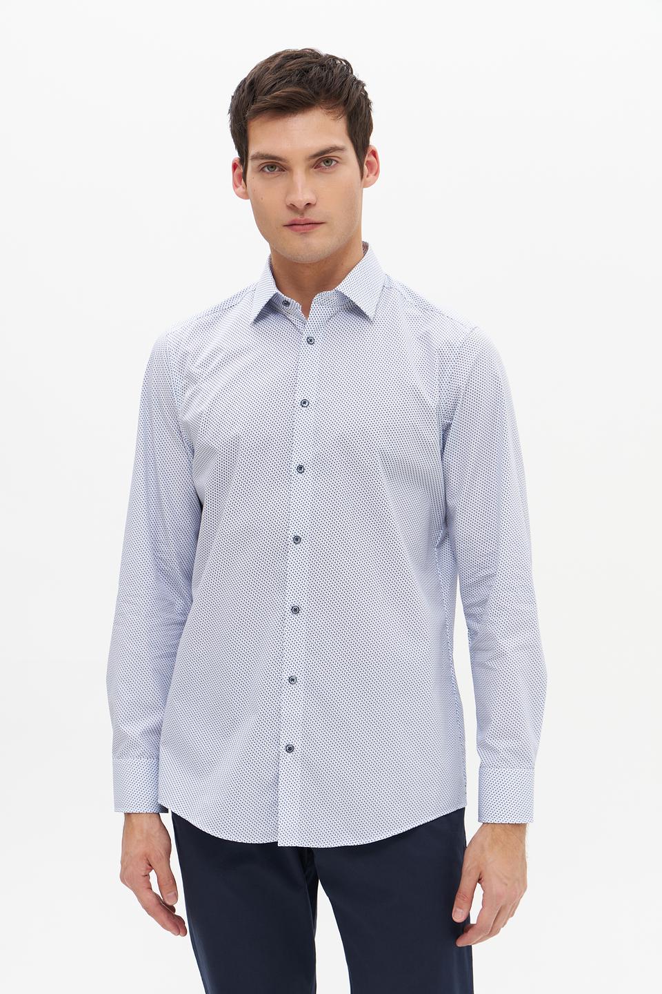 Рубашка Venti с принтом голубая