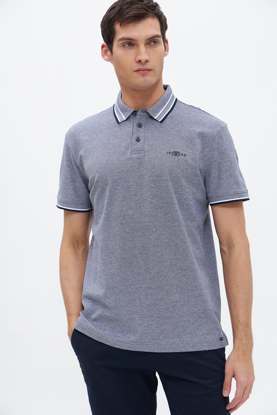 Поло Tom Tailor мужское серое с отделкой