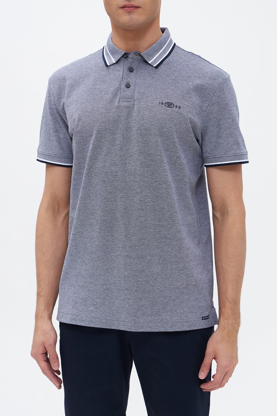 Поло Tom Tailor мужское серое с отделкой