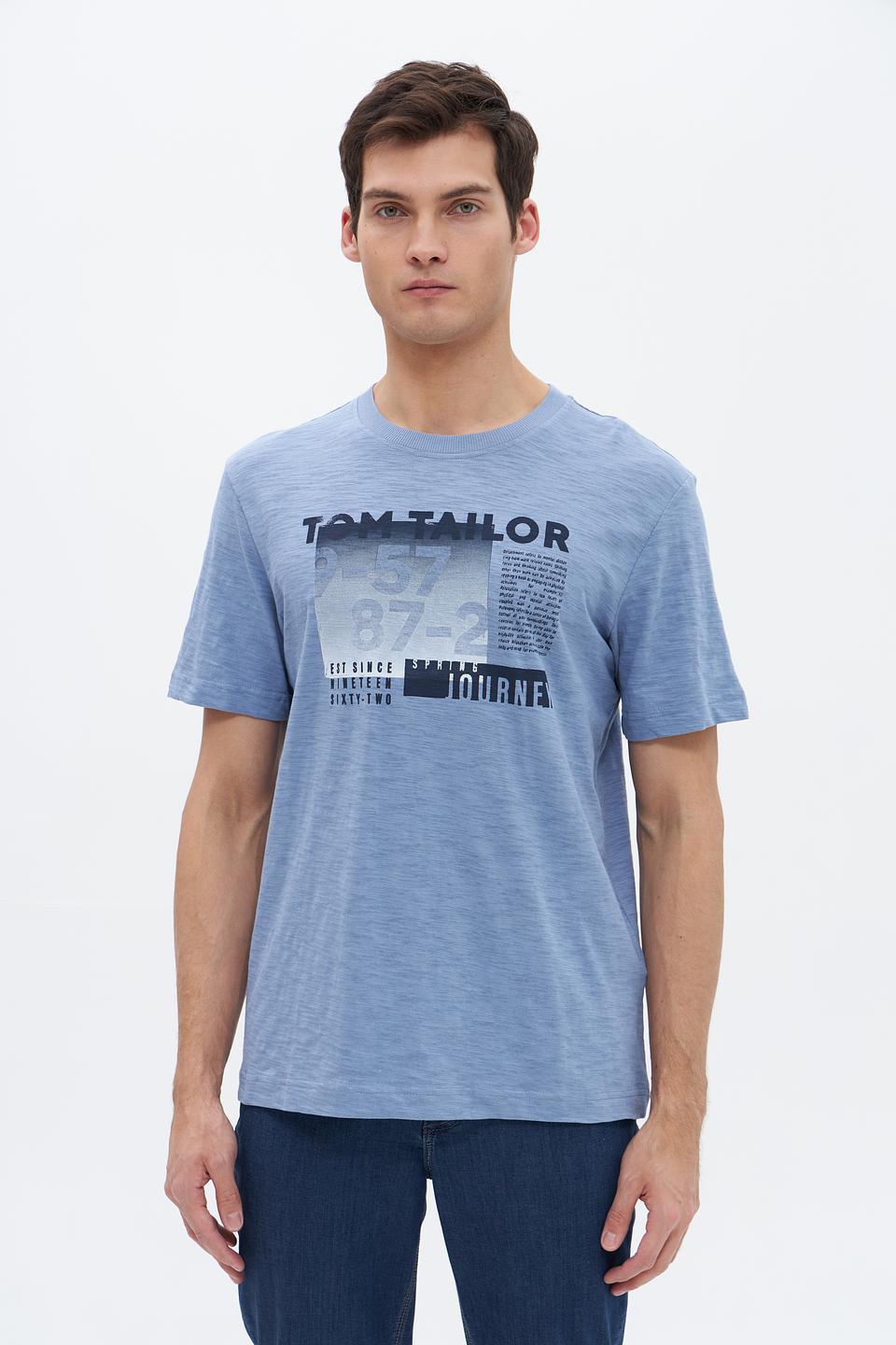 Футболка Tom Tailor с принтом голубая
