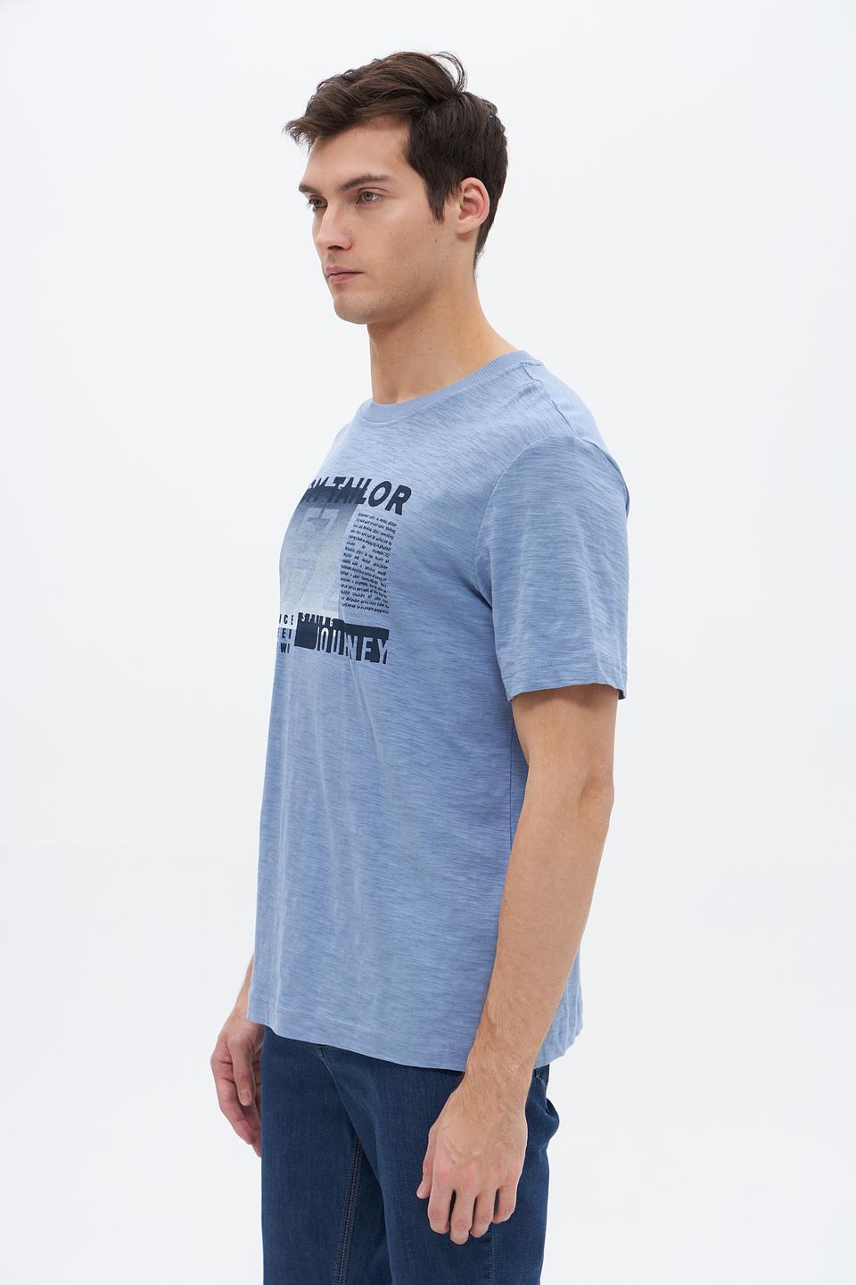 Футболка Tom Tailor с принтом голубая