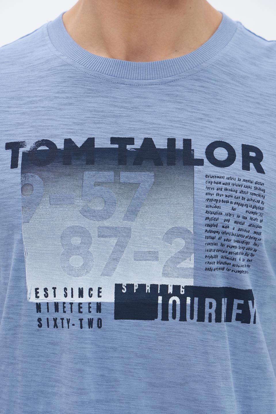 Футболка Tom Tailor с принтом голубая