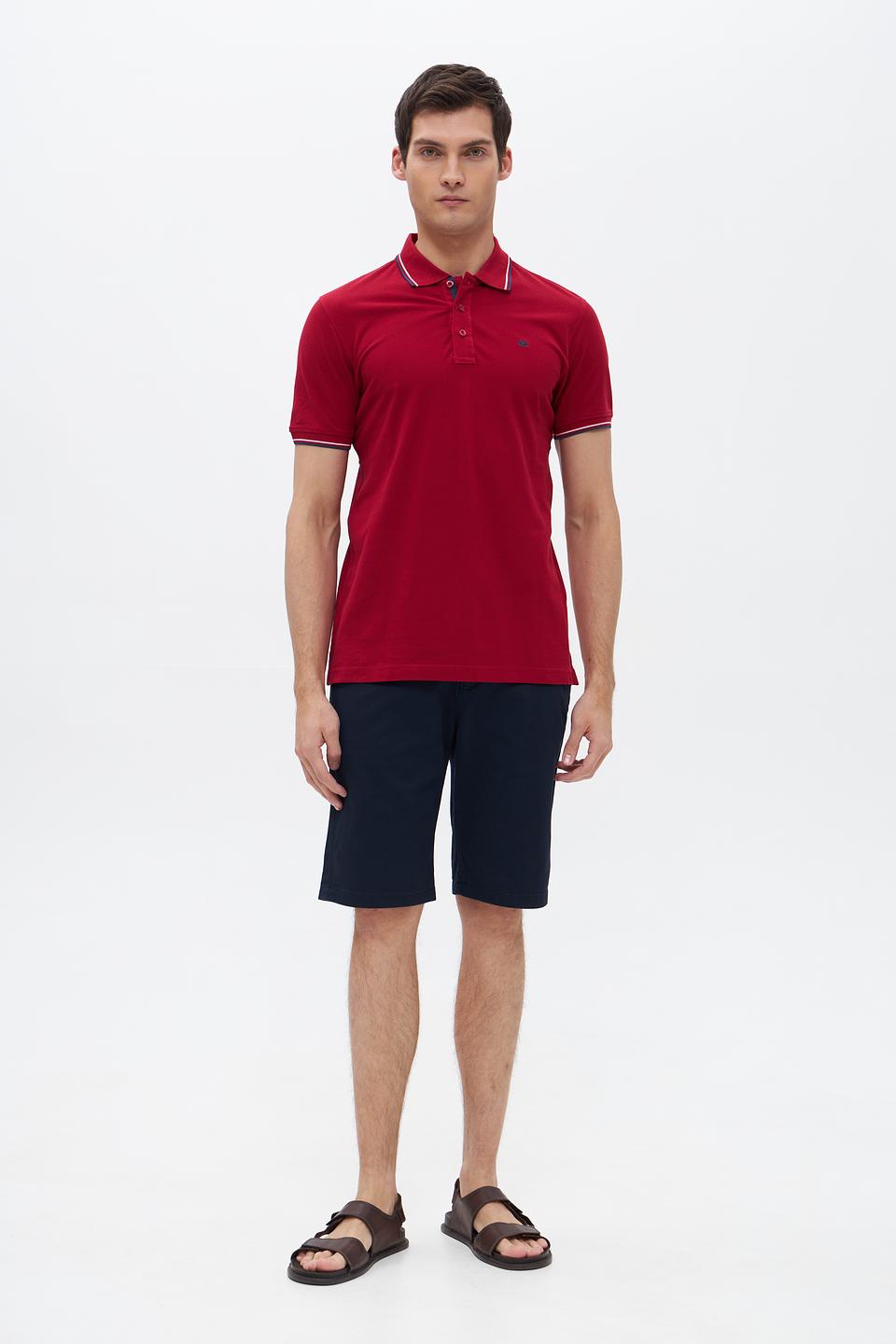 Поло Granchio бордовый с полоской