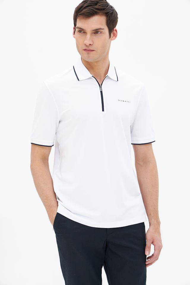 Поло Bugatti с молнией белый