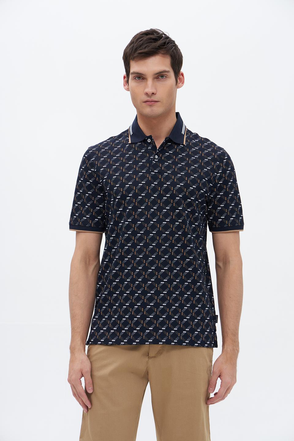 Поло Bugatti с геометрическим принтом
