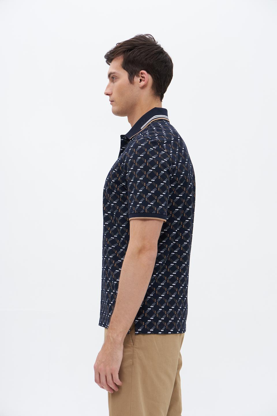 Поло Bugatti с геометрическим принтом