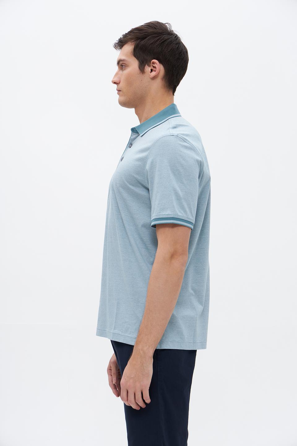 Поло Bugatti голубое с отделкой