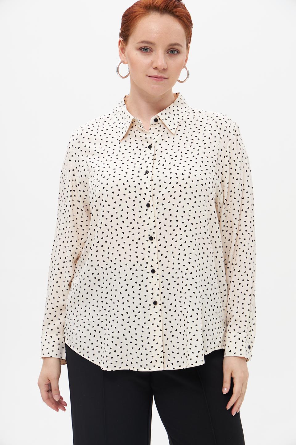 Блуза Olsen в горошек кремовый