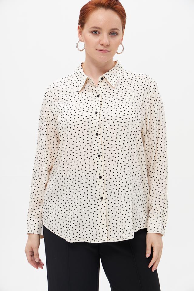 Блуза Olsen в горошек кремовый
